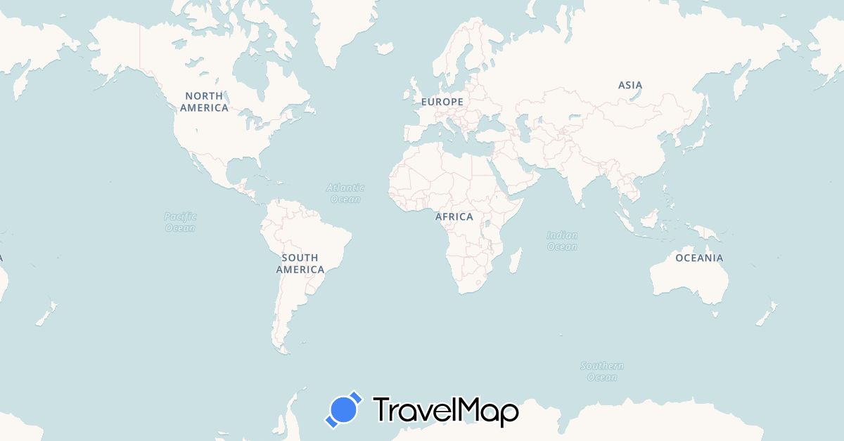 TravelMap itinerary: cycling, hiking in Germany, Italy, Solomon Islands (Europe, Oceania)